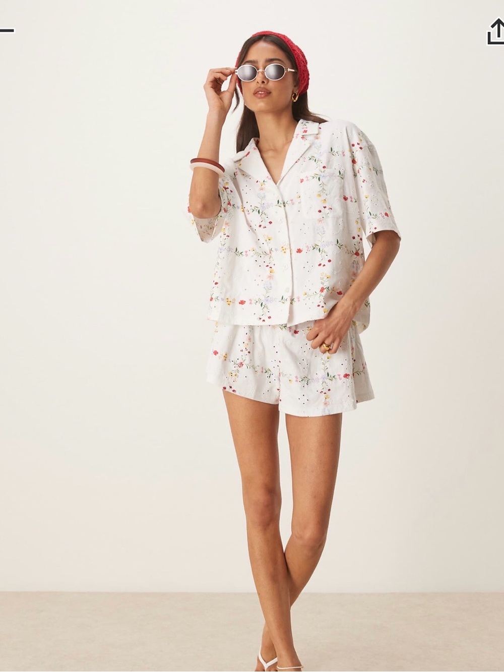 ASOS White Floral Two-Piece Set